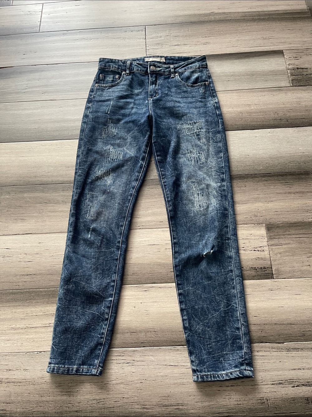 Tractr Girl's Straight Jeans Mid Rise Denim Cut Off Size 12